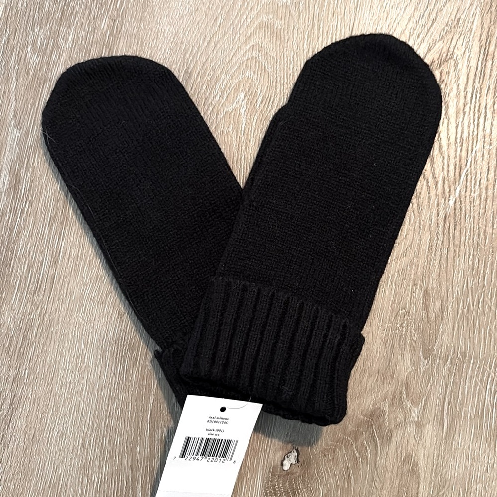 LAST ONE NWT [Kate Spade] New York Taxi Cab Mittens Black/White Women’s One Size - Picture 8 of 10